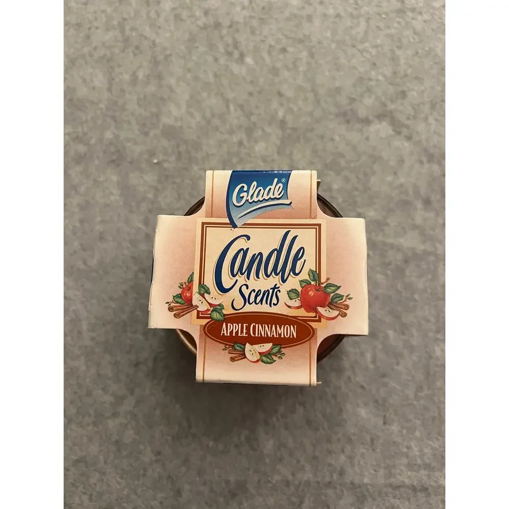 Glade Candle Scents Jar‎ Strawberries & Cream 1996 & Apple Cinnamon 1997 2Pc VTG
